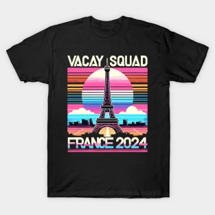 Vacay Squad France Vacation 2024 Family Friend Men Women Kid T-Shirt